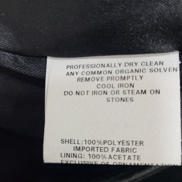 Jessica McClintock Black White Strapless Backless Embroidered Dress Gown USA 2 - Picture 4 of 15